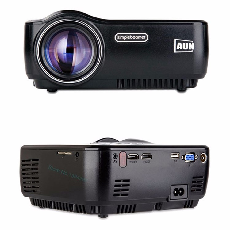 AUN Mini Projector Portable 1200 Lumens LED Projector for Home Cinema Analog TV Support 1920x1080P - Black-5