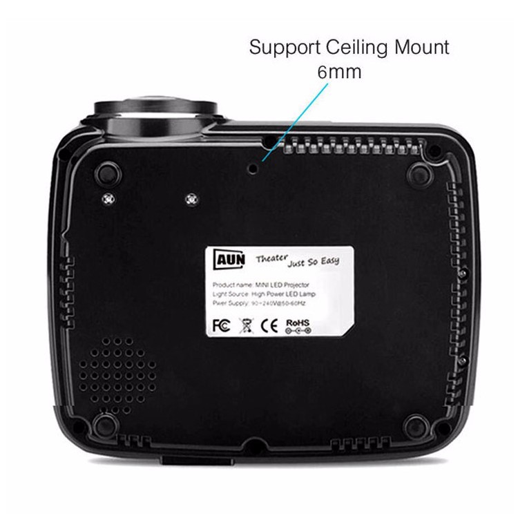 AUN Mini Projector Portable 1200 Lumens LED Projector for Home Cinema Analog TV Support 1920x1080P - Black-7