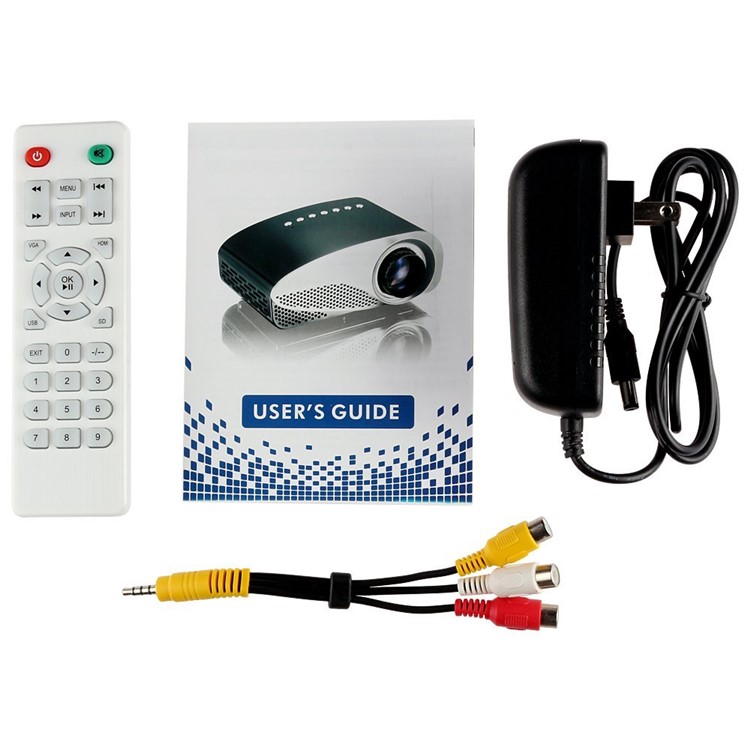 GP8S 1080P Full HD Mini LED Projector Private Home Theater with 2 HDMI Ports - Black / EU Plug-13