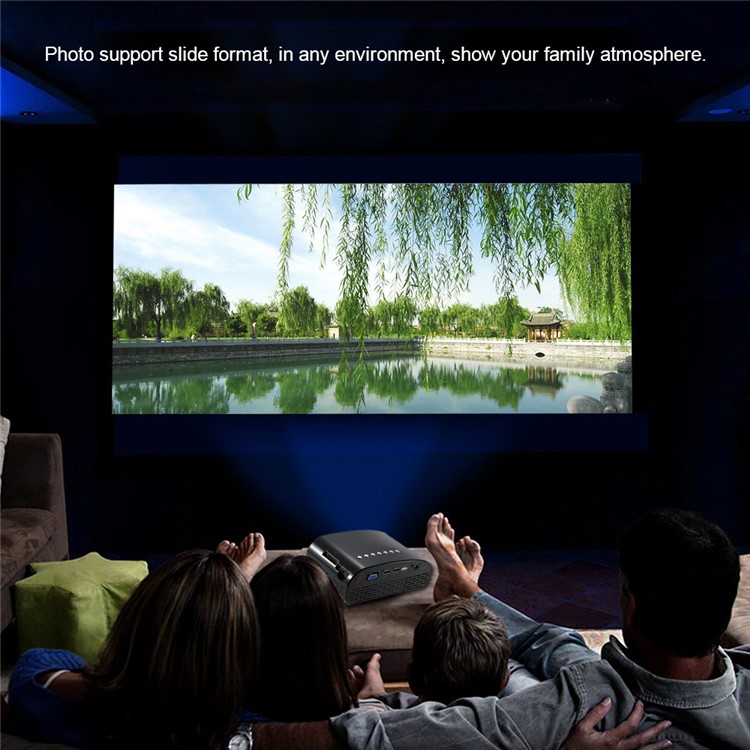 GP8S 1080P Full HD Mini LED Projector Private Home Theater with 2 HDMI Ports - Black / EU Plug-16