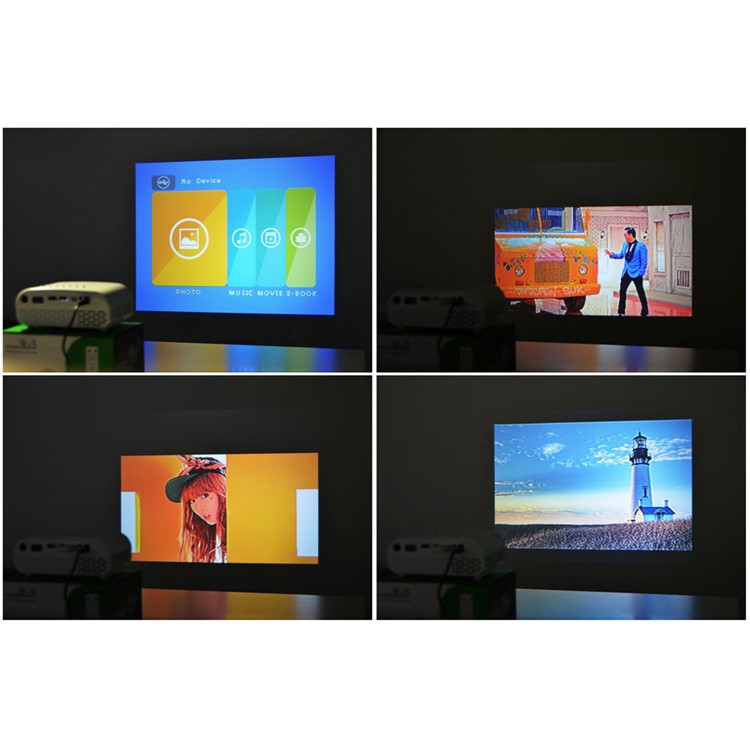 GP8S 1080P Full HD Mini LED Projector Private Home Theater with 2 HDMI Ports - Black / EU Plug-18
