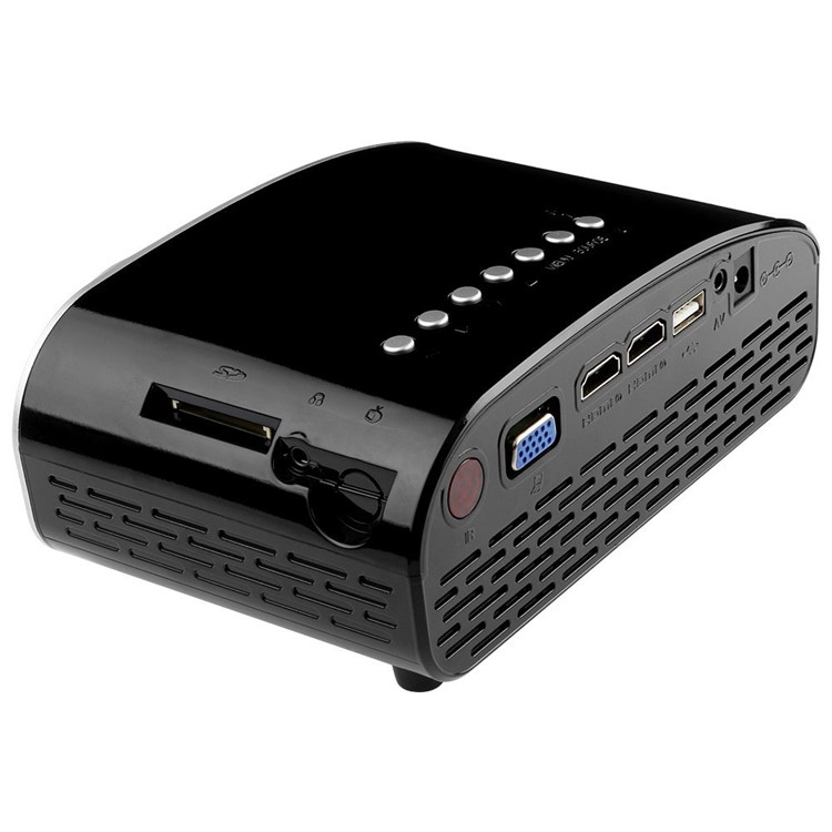 GP8S 1080P Full HD Mini LED Projector Private Home Theater with 2 HDMI Ports - Black / EU Plug-5