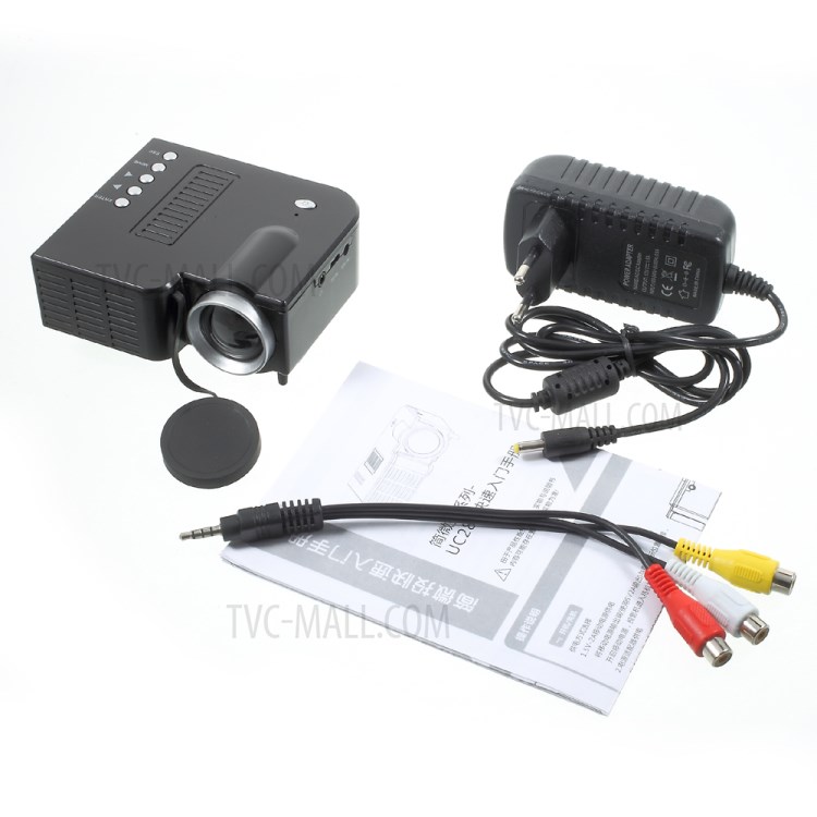 UNIC UC28B Mini Multimedia Home Cinema 1080P LED Projector with TF USB Ports - Black / EU Plug-9