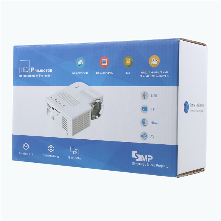 UNIC UC28B 1080P Mini Multimedia Home Cinema LED Projector with TF USB Ports - Black / US Plug-9