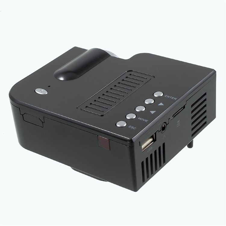 UNIC UC28B 1080P Mini Multimedia Home Cinema LED Projector with TF USB Ports - Black / US Plug-5