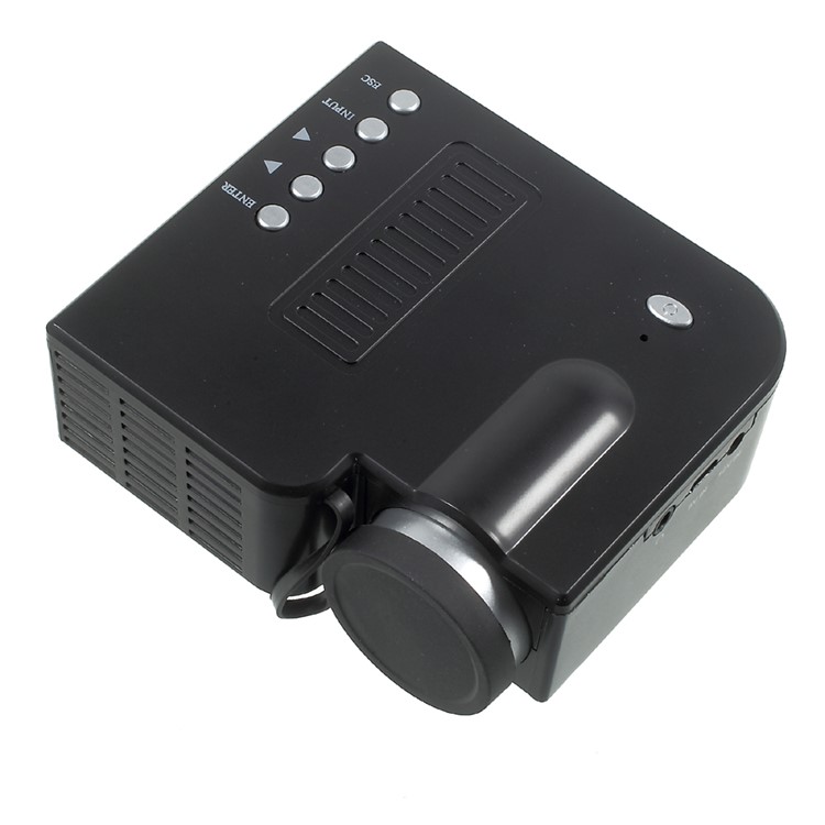 UNIC UC28A 1080P Mini Multimedia Home Cinema LED Projector with AV SD USB HDMI Ports - Black / EU Plug-2