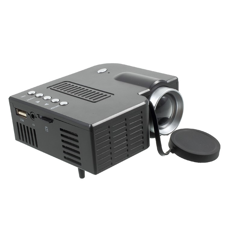UNIC UC28A 1080P Mini Multimedia Home Cinema LED Projector with AV SD USB HDMI Ports - Black / EU Plug-4