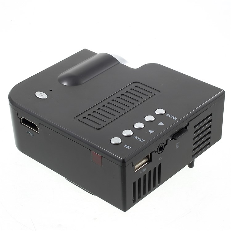 UNIC UC28A 1080P Mini Multimedia Home Cinema LED Projector with AV SD USB HDMI Ports - Black / EU Plug-6