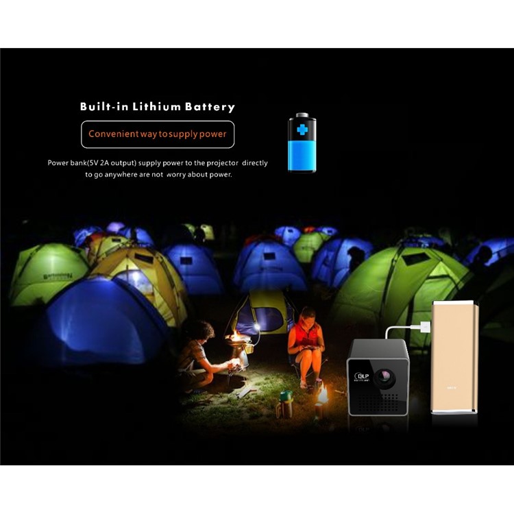 UNIC P1+ Mini LED Projector Portable WiFi 30 Lumens HDMI DLP Home Movie Theater Projector - Black-11