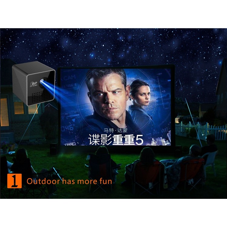 UNIC P1+ Mini LED Projector Portable WiFi 30 Lumens HDMI DLP Home Movie Theater Projector - Black-19