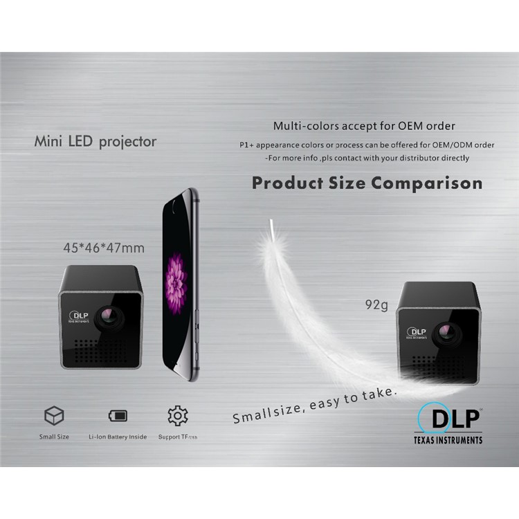 UNIC P1+ Mini LED Projector Portable WiFi 30 Lumens HDMI DLP Home Movie Theater Projector - Black-9