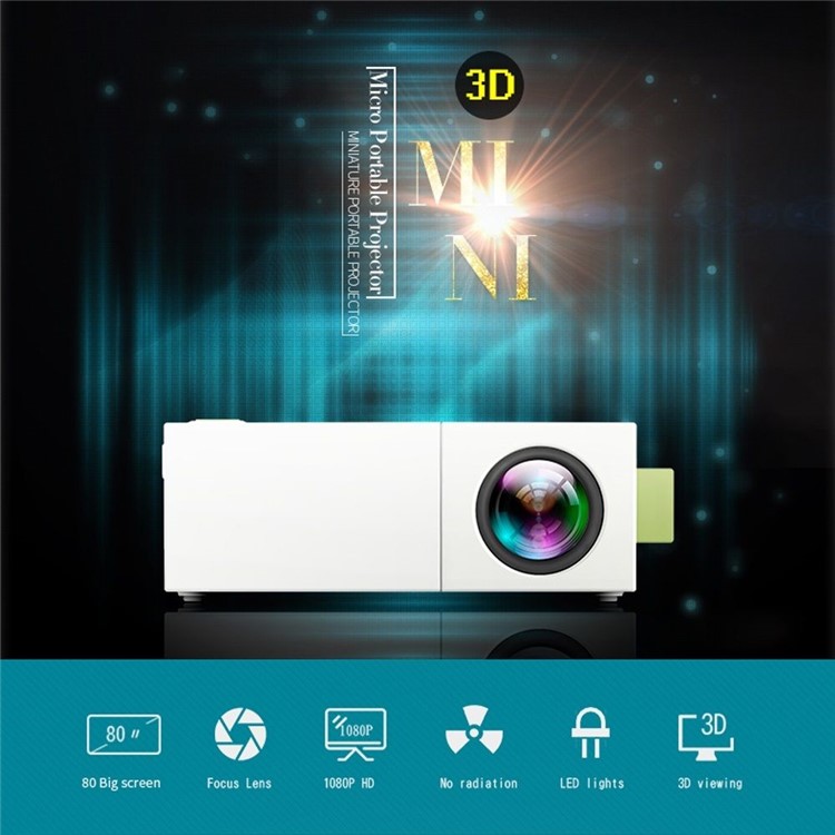 YG310 600LM 1080P Portable LED Mini Projector Smart Home Cinema Theater Video Projector - EU Plug-1
