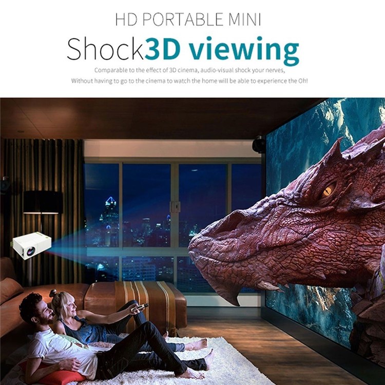 YG310 600LM 1080P Portable LED Mini Projector Smart Home Cinema Theater Video Projector - EU Plug-10