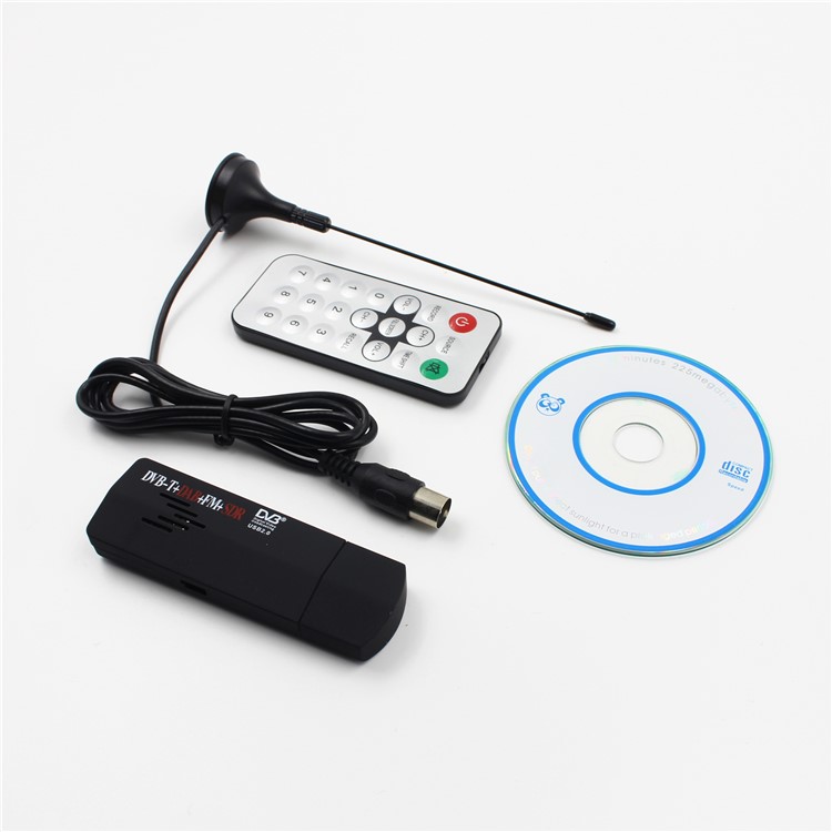 Digital RTL2832U+R820T DVB-T SDR+DAB+FM USB 2.0 Digital TV Tuner Receiver - Black-2