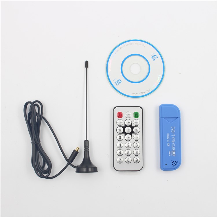 USB 2.0 Digital DVB-T SDR+DAB+FM HDTV TV Tuner Receiver Stick RTL2832U+R820T2 - Blue-2