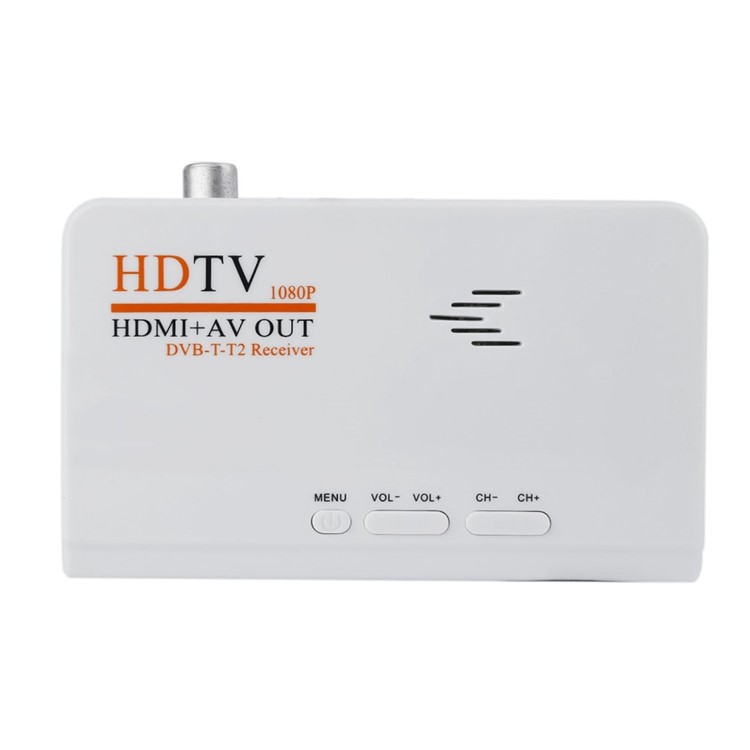 ZC785202 DVB-T2 TV Box AV to HDMI HD / AV CVBS Tuner Receiver with Remote Control (Without VGA) - White / EU Plug-8