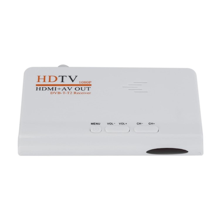 ZC785202 DVB-T2 TV Box AV to HDMI HD / AV CVBS Tuner Receiver with Remote Control (Without VGA) - White / EU Plug-9