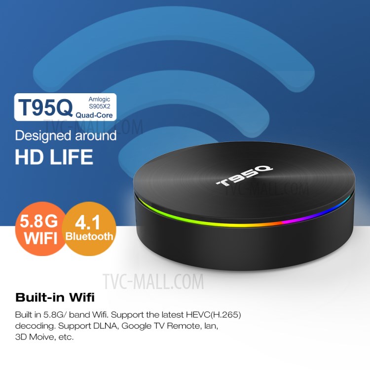 T95Q Amlogic S905X2 Quad Core Android 8.1 TV Box Dual Band WiFi Bluetooth Media Player 4+64GB - US Plug-10