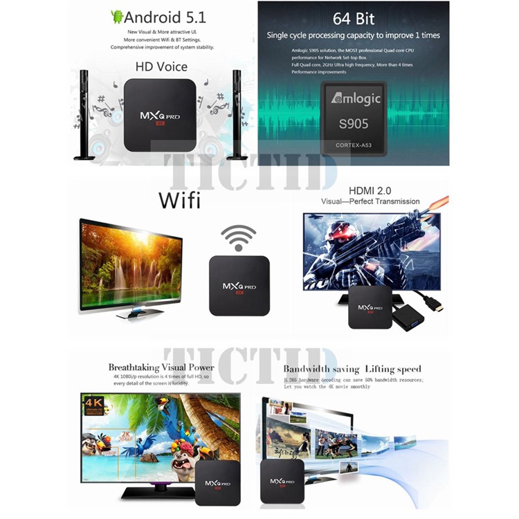 MXQ Pro Quad Core 2GHz TV Box Amlogic S905 Cortex A53 Android 5.1 - UK Plug-11