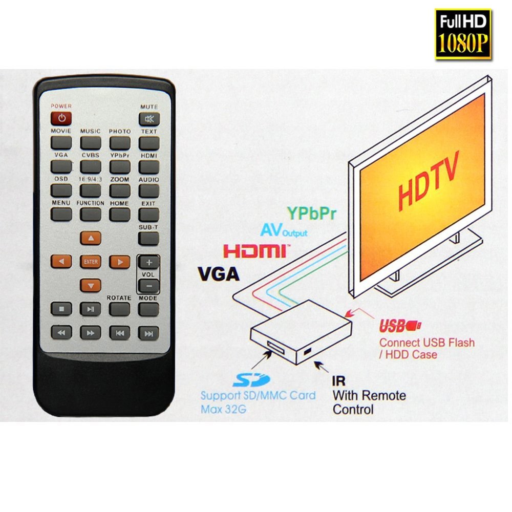 H6W Full HD 1080P Media Player with HDMI VGA - EU Plug-9