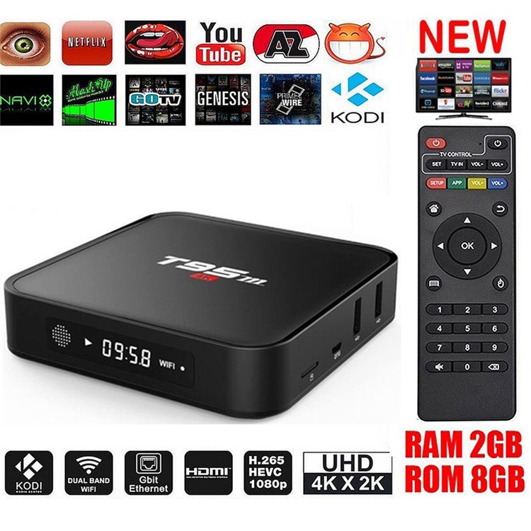 

T95M Amlogic S905 Android 5.1 TV Box 2+8GB Kodi 16.0 Quad Core WiFi 2.4G Streaming Media Player - UK Plug
