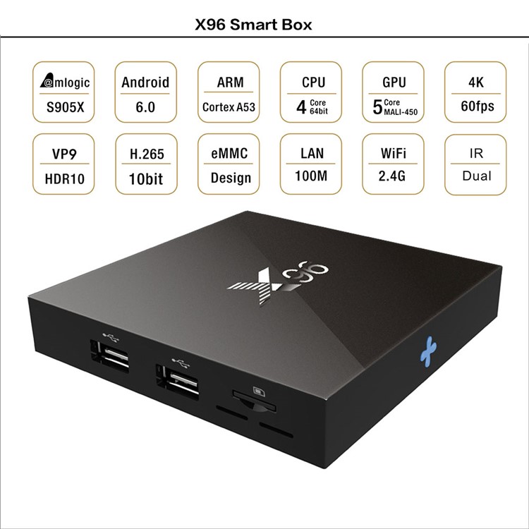 X96 1+8GB Amlogic S905X Android 6.0 TV Box Quad Core WiFi 2.4G Streaming Media Player - EU Plug-1