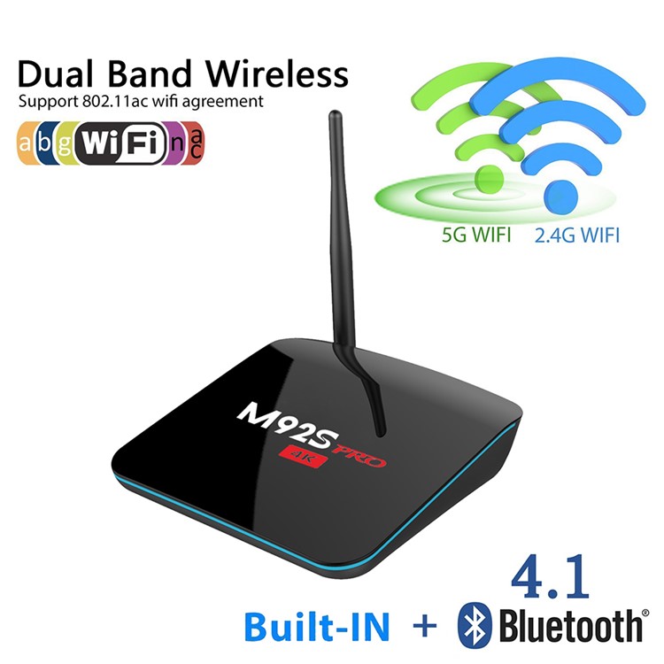 M92S PRO Amlogic S912 Octa Core TV Box Android 6.0 Bluetooth Dual WiFi 2.4G/5G Streaming Media Player with Antenna 2+16GB - EU Plug-1