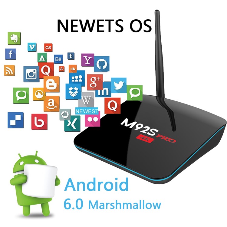 M92S PRO Amlogic S912 Octa Core TV Box Android 6.0 Bluetooth Dual WiFi 2.4G/5G Streaming Media Player with Antenna 2+16GB - EU Plug-3