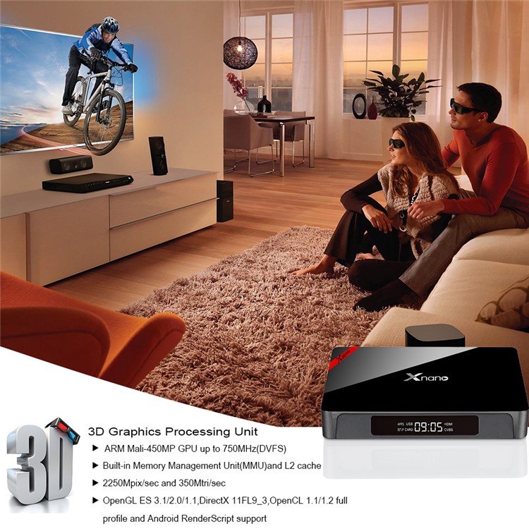 XNANO X96 PRO Amlogic S905X Quad Core TV Box Android 6.0 Bluetooth 2.4G WiFi Streaming Media Player 1+8G - Black / EU Plug-3