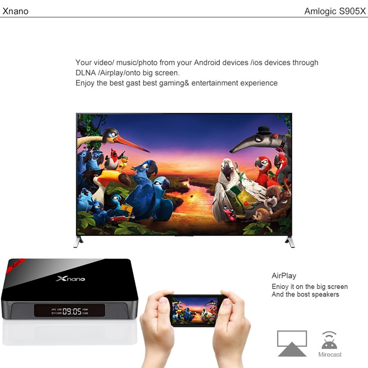 XNANO X96 PRO Amlogic S905X Quad Core TV Box Android 6.0 Bluetooth 2.4G WiFi Streaming Media Player 1+8G - Black / EU Plug-4