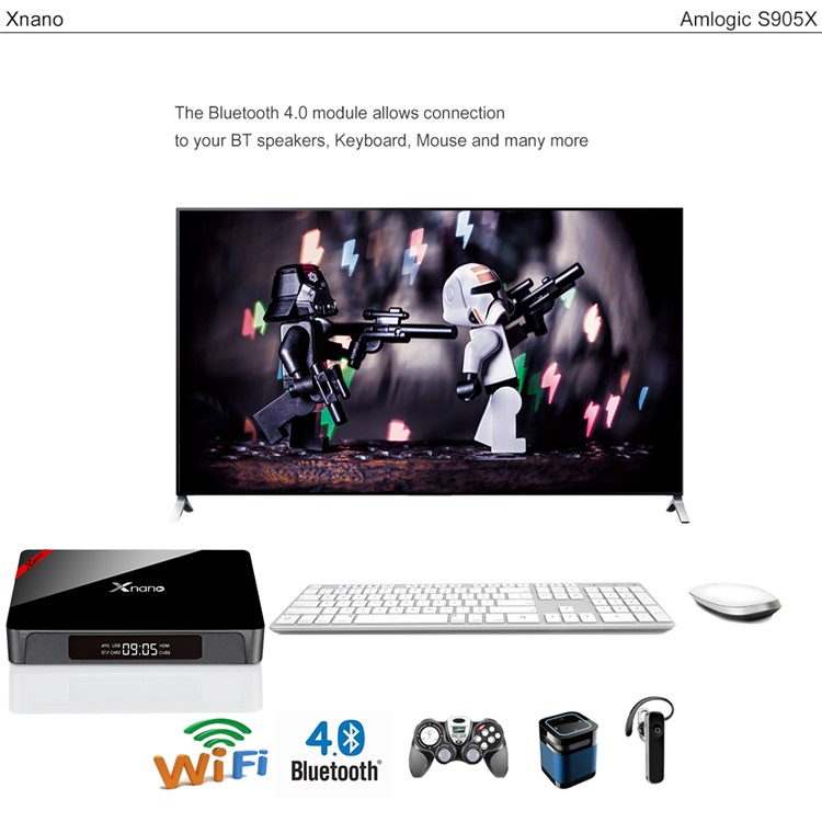 XNANO X96 PRO Amlogic S905X Quad Core TV Box Android 6.0 Bluetooth 2.4G WiFi Streaming Media Player 1+8G - Black / EU Plug-5