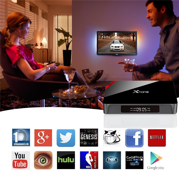 XNANO X96 PRO Amlogic S905X Quad Core TV Box Android 6.0 Bluetooth 2.4G WiFi Streaming Media Player 1+8G - Black / EU Plug-6