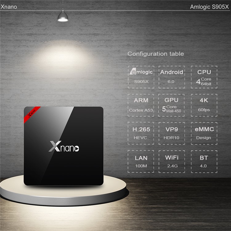 XNANO X96 PRO Amlogic S905X Quad Core TV Box Android 6.0 Bluetooth 2.4G WiFi Streaming Media Player 1+8G - Black / EU Plug-7