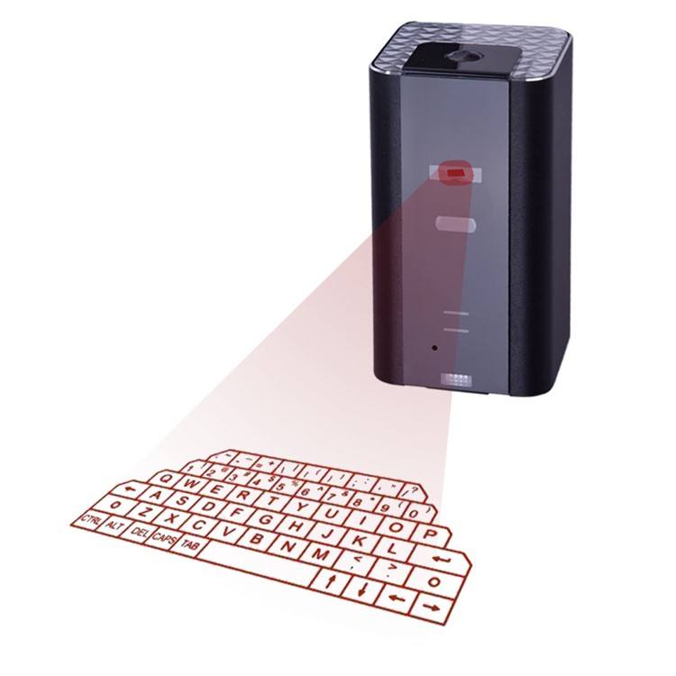 Wireless Laser Projection Bluetooth Virtual Keyboard + Mouse + Speaker 3 in 1 Design for iPhone Samsung - Black-1