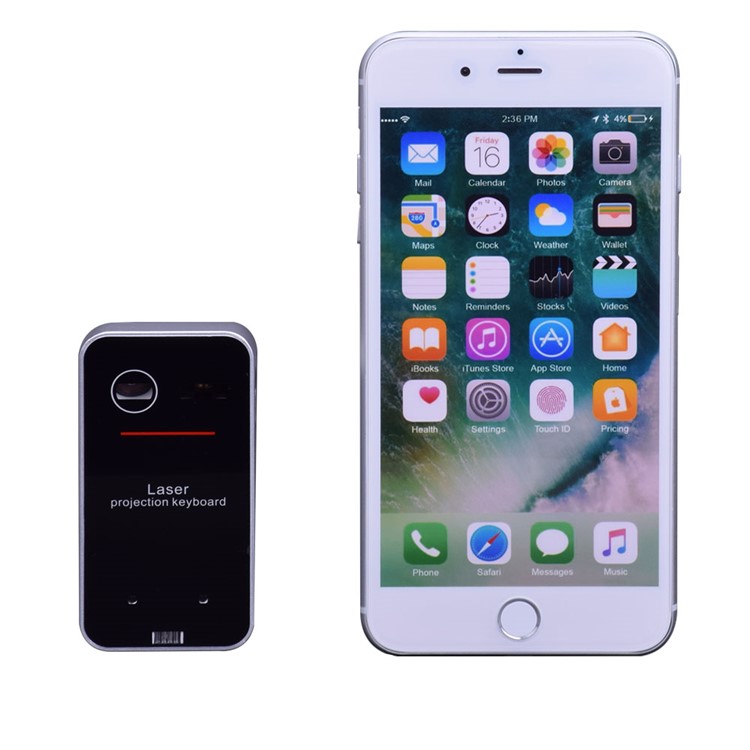 Wireless Laser Projection Bluetooth Virtual Keyboard + Mouse + Speaker 3 in 1 Design for iPhone Samsung - Black-10