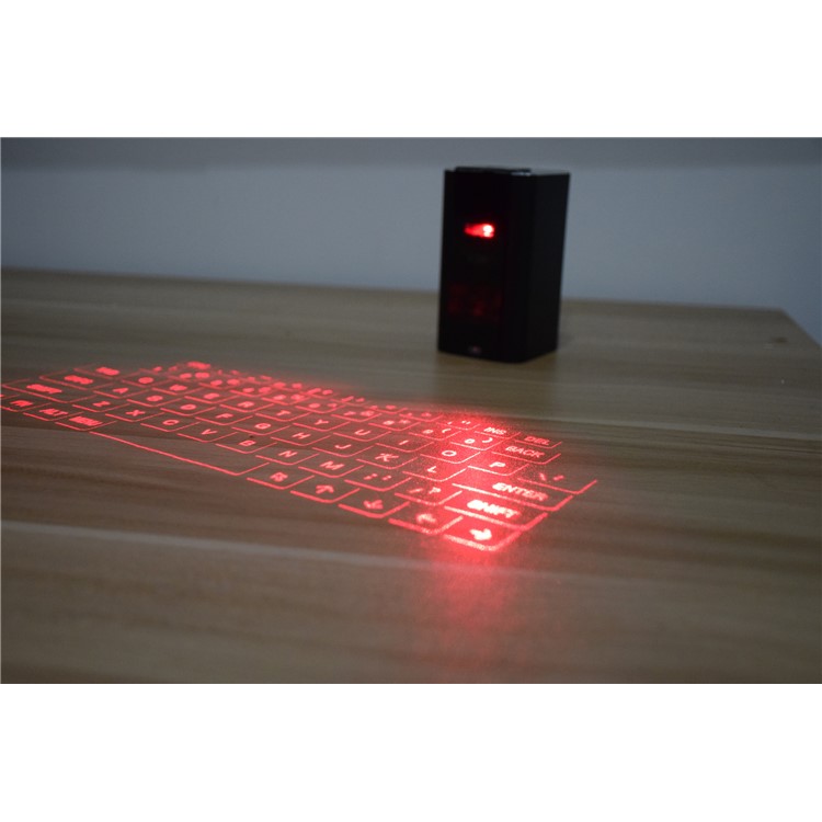 Wireless Laser Projection Bluetooth Virtual Keyboard + Mouse + Speaker 3 in 1 Design for iPhone Samsung - Black-12