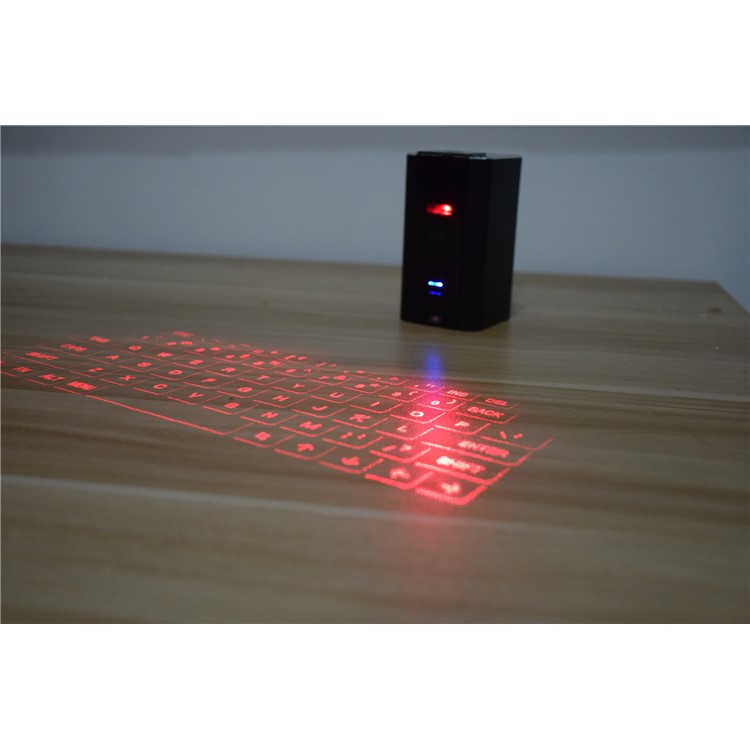 Wireless Laser Projection Bluetooth Virtual Keyboard + Mouse + Speaker 3 in 1 Design for iPhone Samsung - Black-13