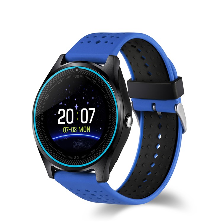 

V9 1.22-inch 2G Smart Bluetooth Watch Phone Fitness Tracker with Silicone Band - Blue