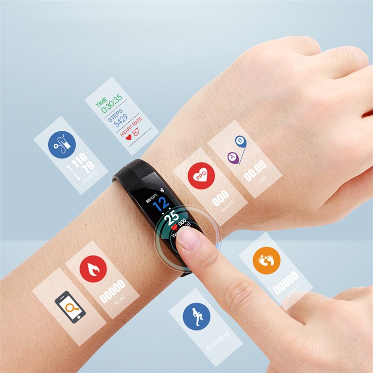 CD02 Bluetooth Smart Wristband Heart Rate Monitor IP67 Waterproof Sports Bracelet - Black-4