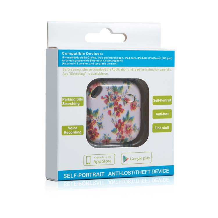 Patterned Smart Self-portrait Tracker Tag Multi-functional Anti-lost Bluetooth 4.0 Smart Finder - Rose-2