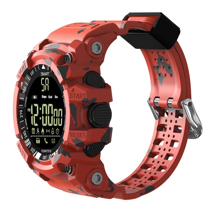 

EX16Plus Tri-defense Camouflage Pattern Liminous Dial Waterproof 1.12 inch Screen Bluetooth V4.0 Smart Watch - Red