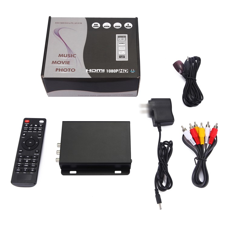 JEDX Full HD 1080P SD/U Disk Media Player with Remote Control - EU Plug-6