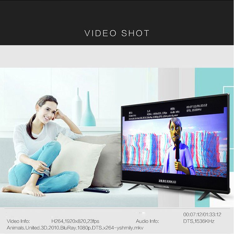 JEDX Full HD 1080P SD/U Disk Media Player with Remote Control - EU Plug-8