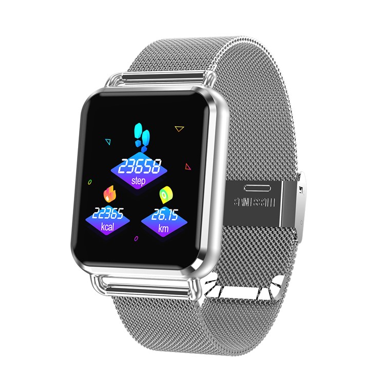 Q3 Smart Bracelet with Steel Strap Blood Oxygen Pressure Wristband Pedometer Fitness Tracker - Silver-2