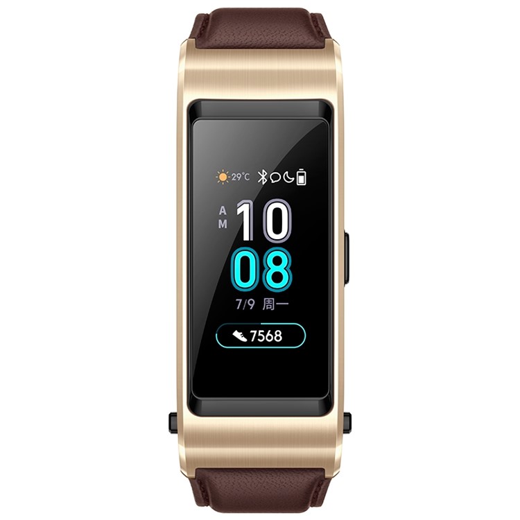 HUAWEI JNS-B19 Talkband B5 Fitness Tracker Bluetooth Headphone 2 in 1 Smart Bracelet - Brown / Leather Strap-4