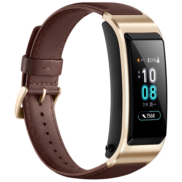 HUAWEI JNS-B19 Talkband B5 Fitness Tracker Bluetooth Headphone 2 in 1 Smart Bracelet - Brown / Leather Strap-5