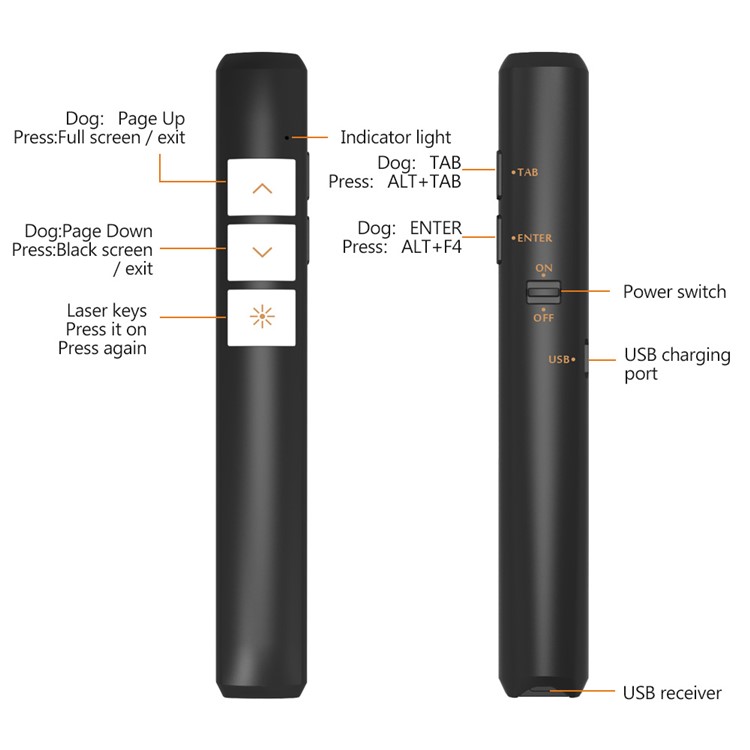 2.4GHz Wireless Remote Red Laser Pointer Presenter Pen Remote Control PPT Presentation Laser Flip Pen-11