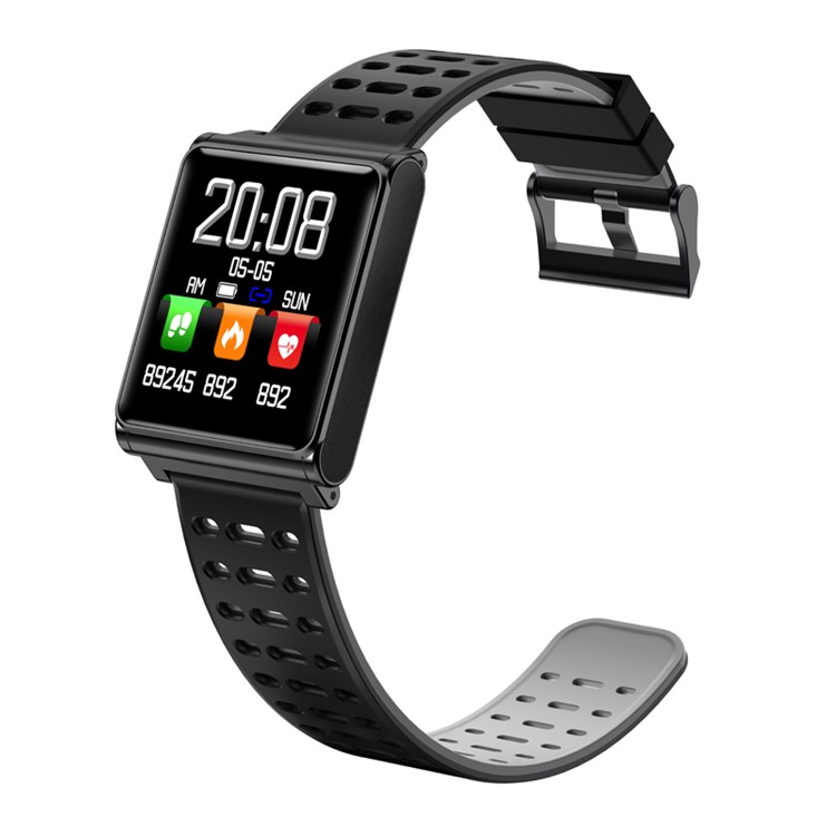 MISSYOU N98 Smart Bluetooth Wristband Heart Rate Monitor Fitness Tracker Compatible with iOS & Android - Black / Grey-3