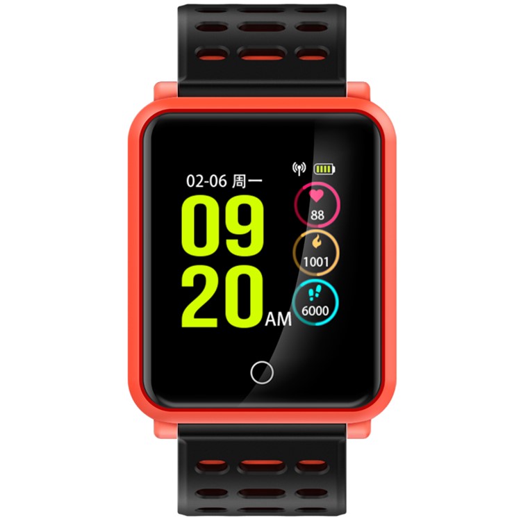 N88 Sports Smart Watch Wristband Waterproof Heart Rate Blood Pressure Monitor Fitness Tracker - Black / Orange-2