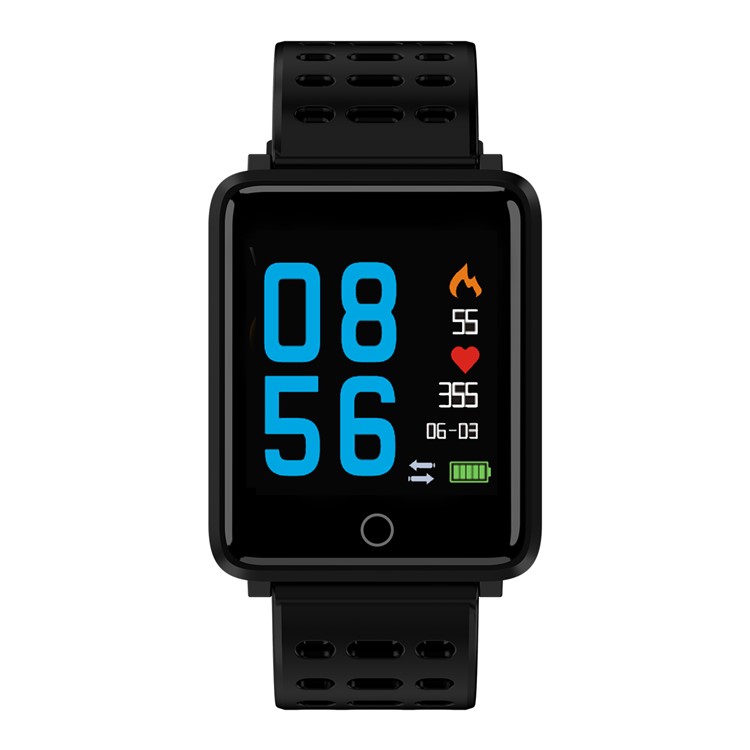 A8 Smart Watch Pedometer Activity Tracker with Blood Pressure/Oxygen Monitor - Black / Blue-4